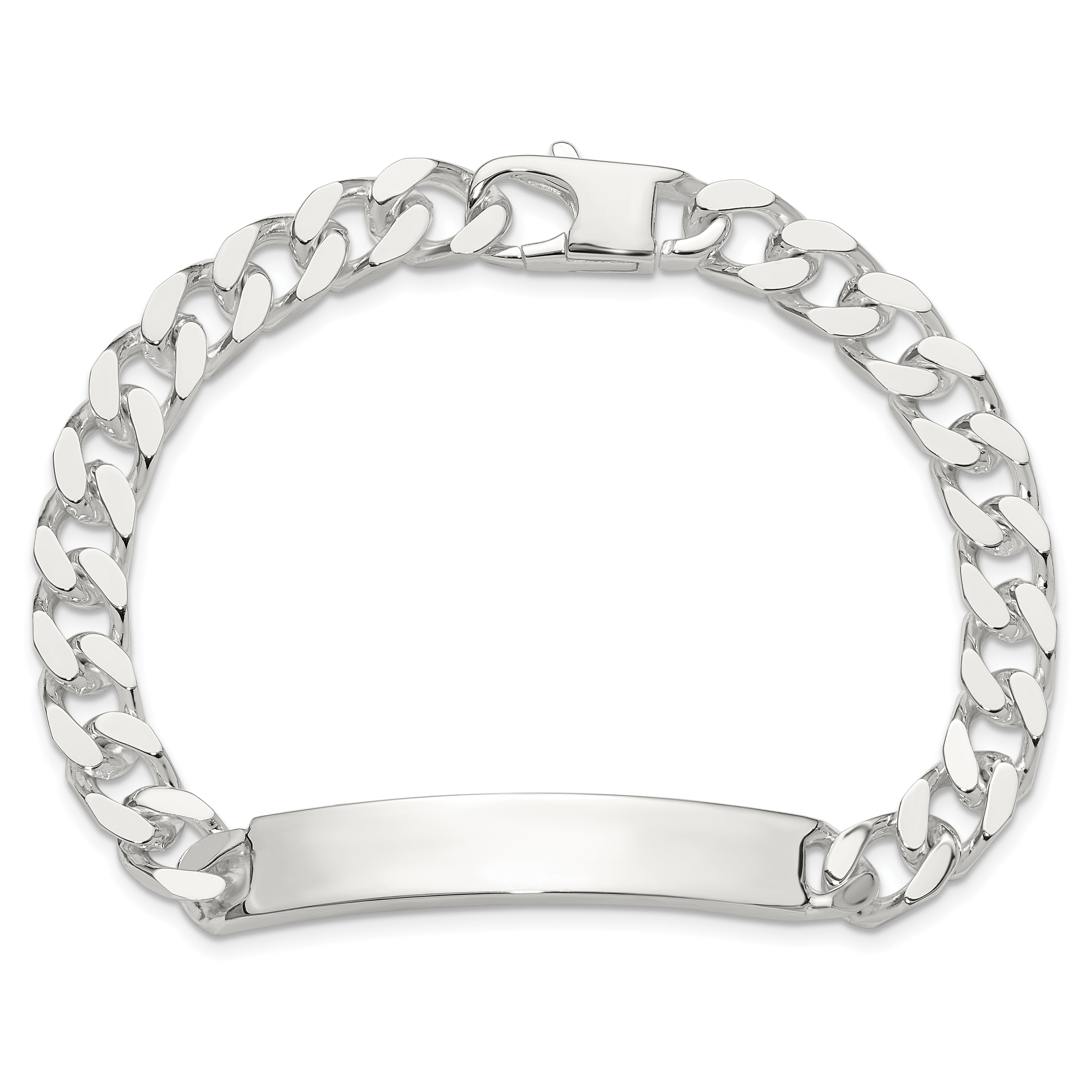 Sterling Silver 8in Curb ID Bracelet