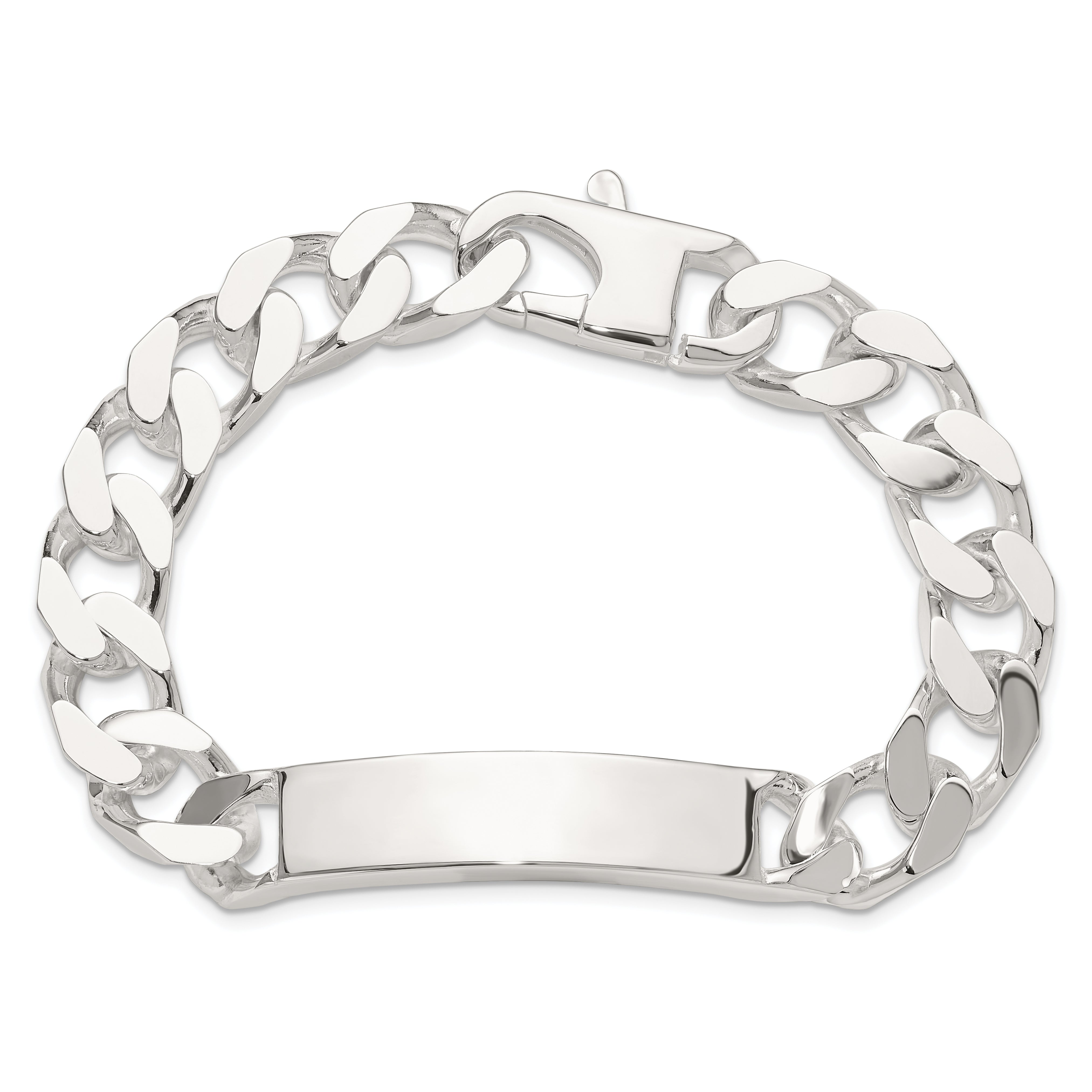 Sterling Silver 8.5in Curb ID Bracelet