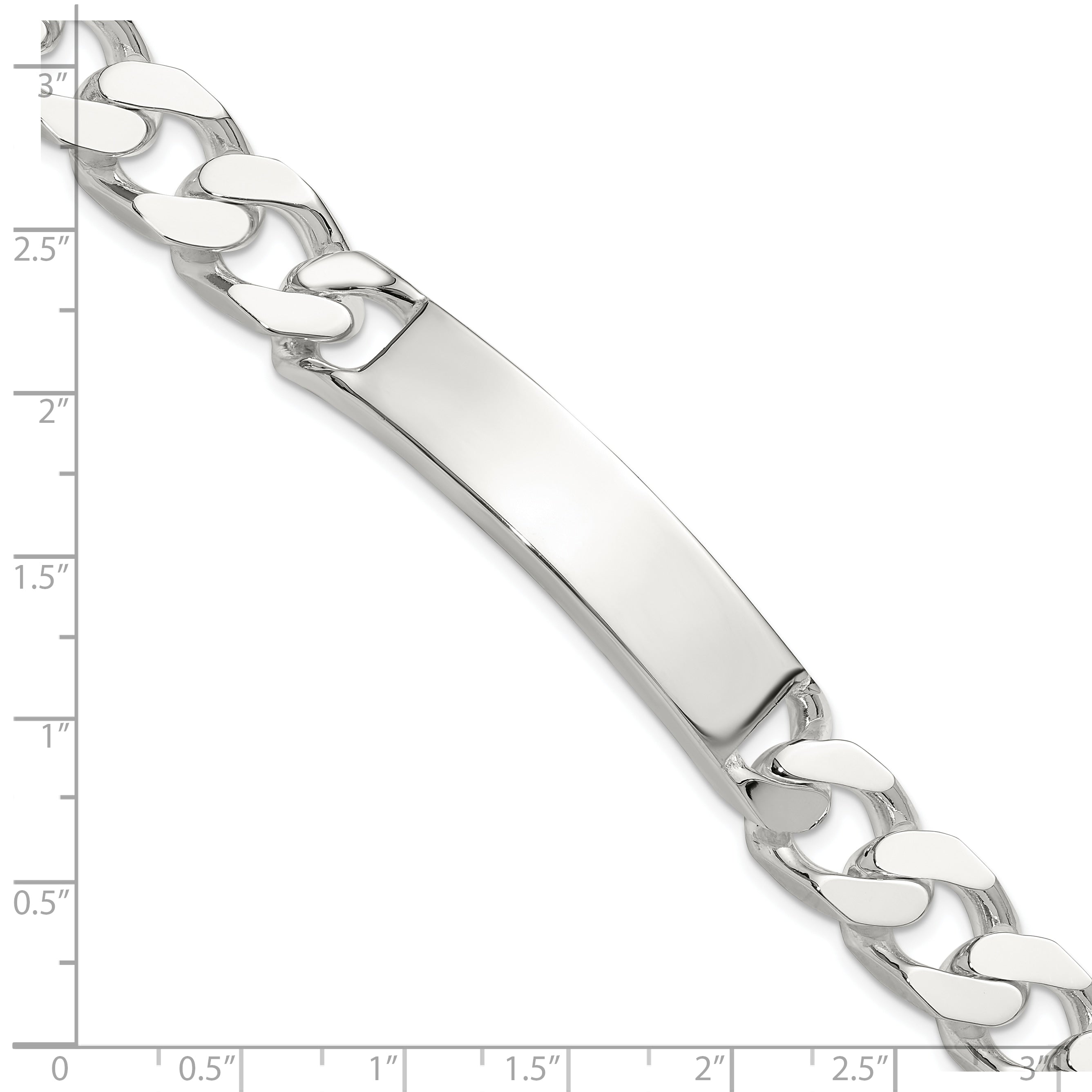 Sterling Silver 8.5in Curb ID Bracelet