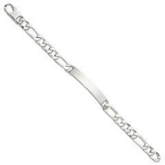 Sterling Silver 8in Figaro ID Bracelet