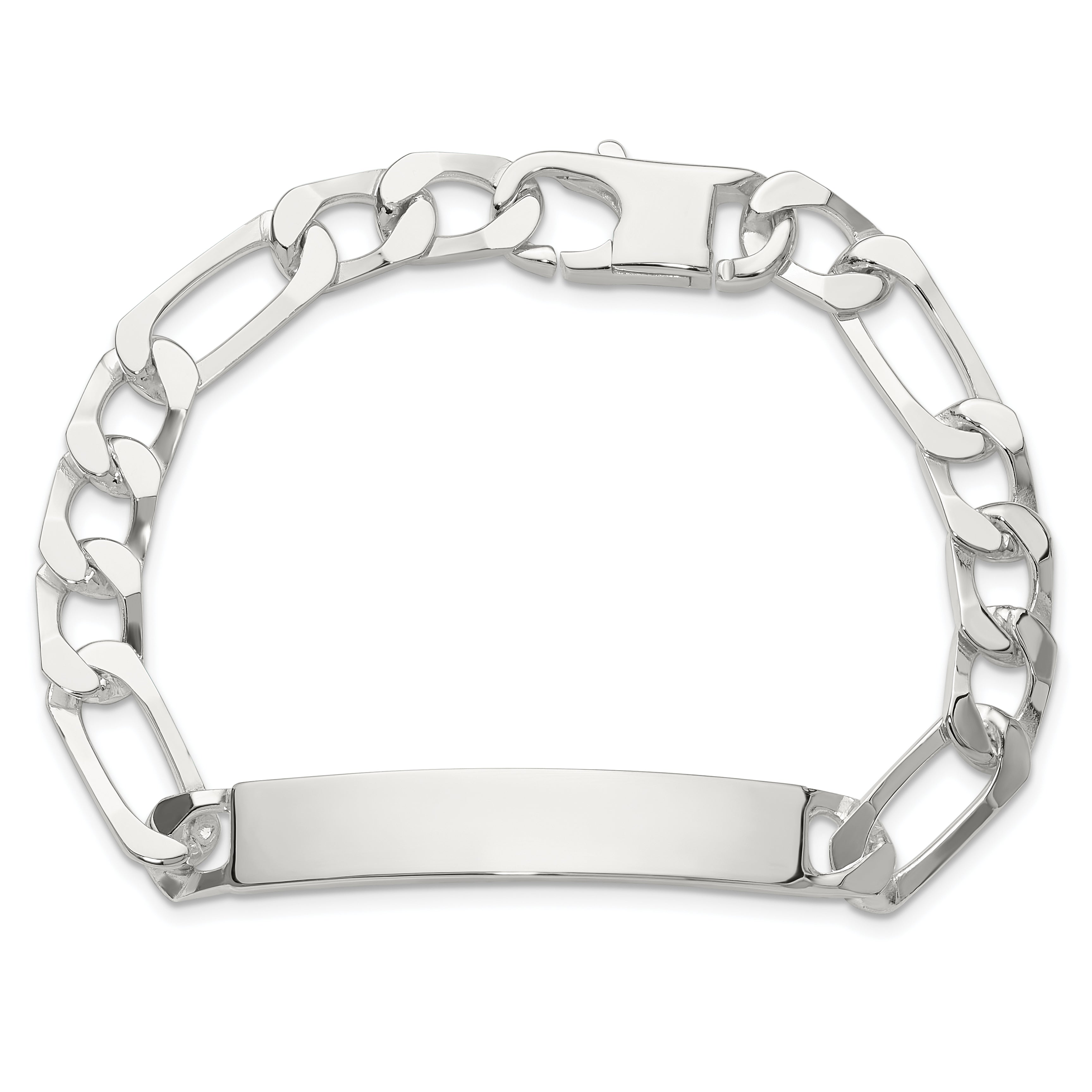 Sterling Silver 8in Figaro ID Bracelet