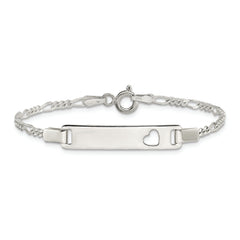 Sterling Silver Baby ID with Cut-out Heart Bracelet