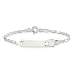 Sterling Silver Baby ID with Cut-out Heart Bracelet