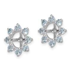 Sterling Silver Rhodium Aquamarine Earring Jacket