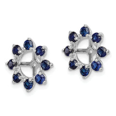 Sterling Silver 925 Sapphire Earring Jackets with Polished Rhodium Finish