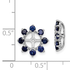 Sterling Silver 925 Sapphire Earring Jackets with Polished Rhodium Finish