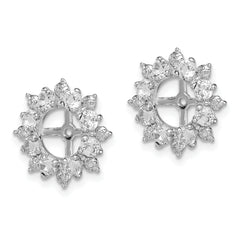 Sterling Silver 925 Earring Jackets with White Topaz & Diamond