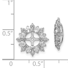 Sterling Silver 925 Earring Jackets with White Topaz & Diamond