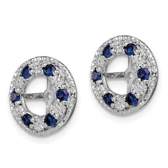 Sterling Silver Sapphire Earring Jackets with Rhodium Plated Finish