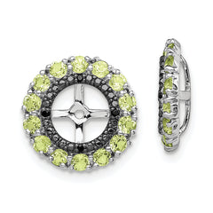 Sterling Silver Rhodium Peridot & Black Sapphire Earring Jacket