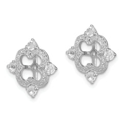 Sterling Silver Rhodium Diam. & White Topaz Earring Jacket