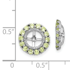 Sophia Jewelers Sterling Silver Peridot Diamond Earring Jackets Elegant Birthstone Design