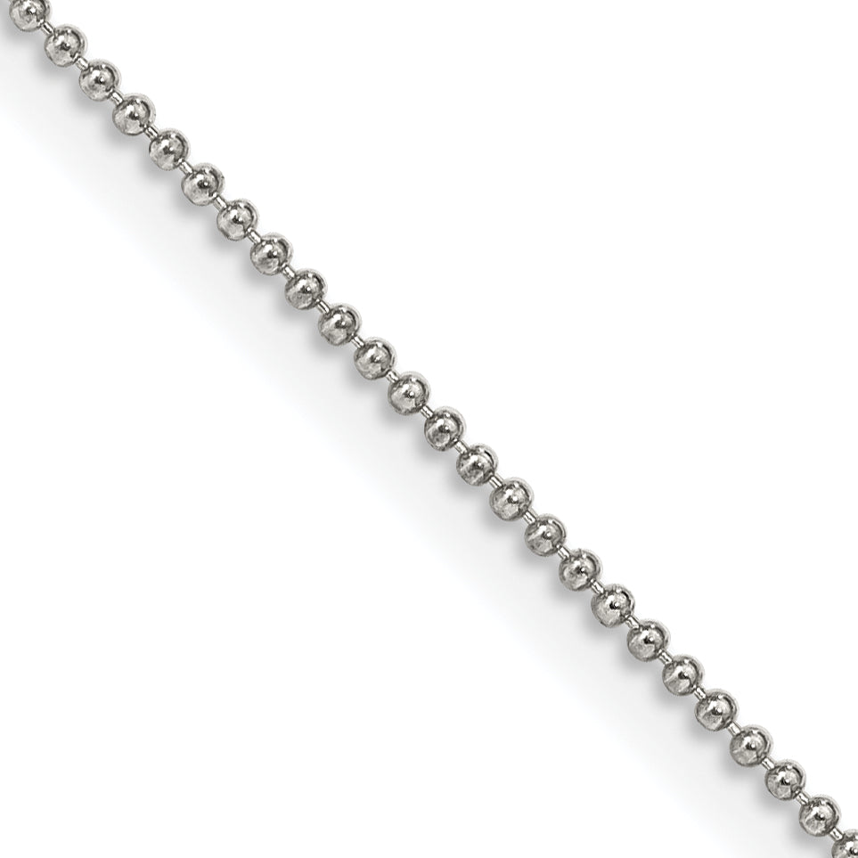 Sterling Silver 1mm Beaded Chain