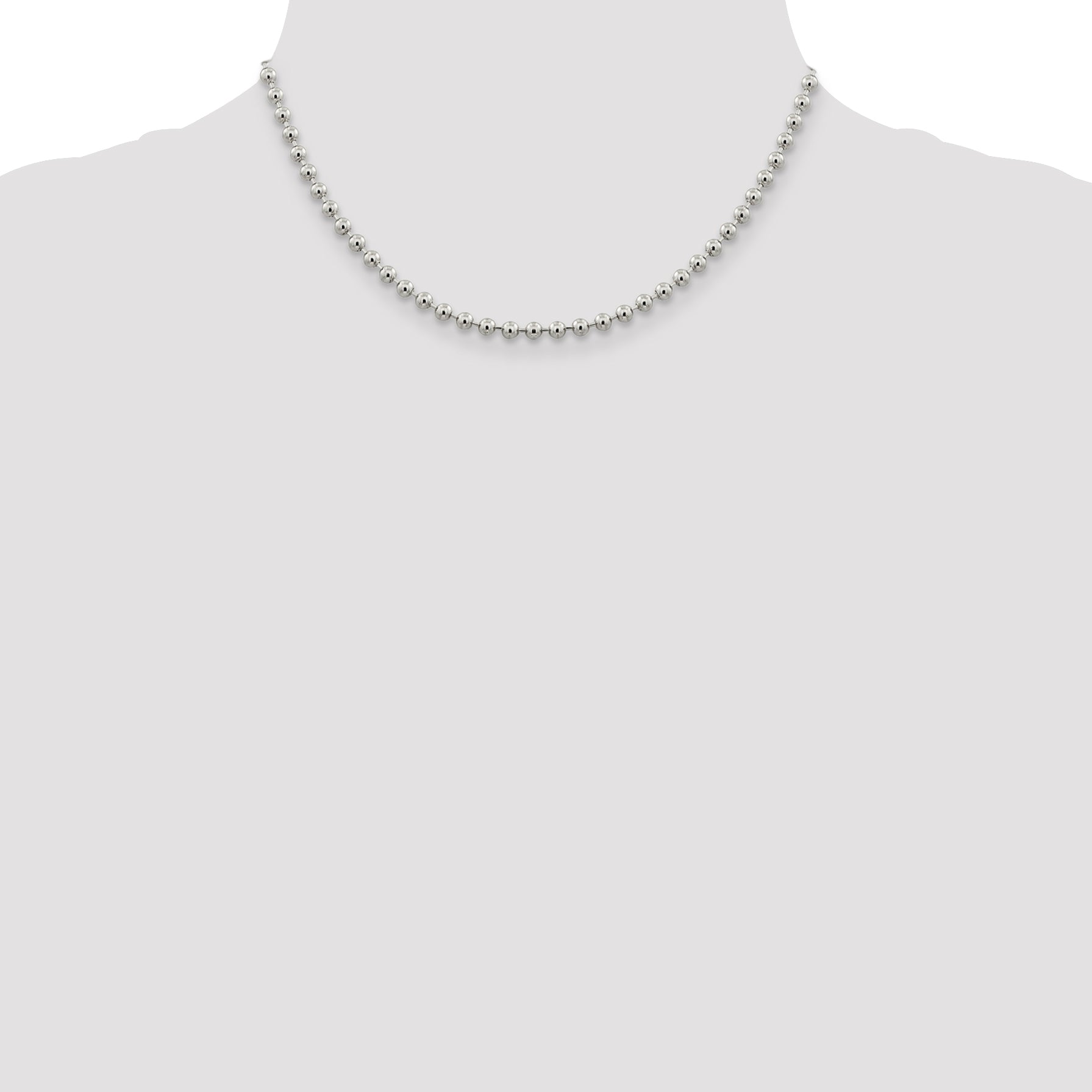 Sterling Silver 4mm Beaded Chain