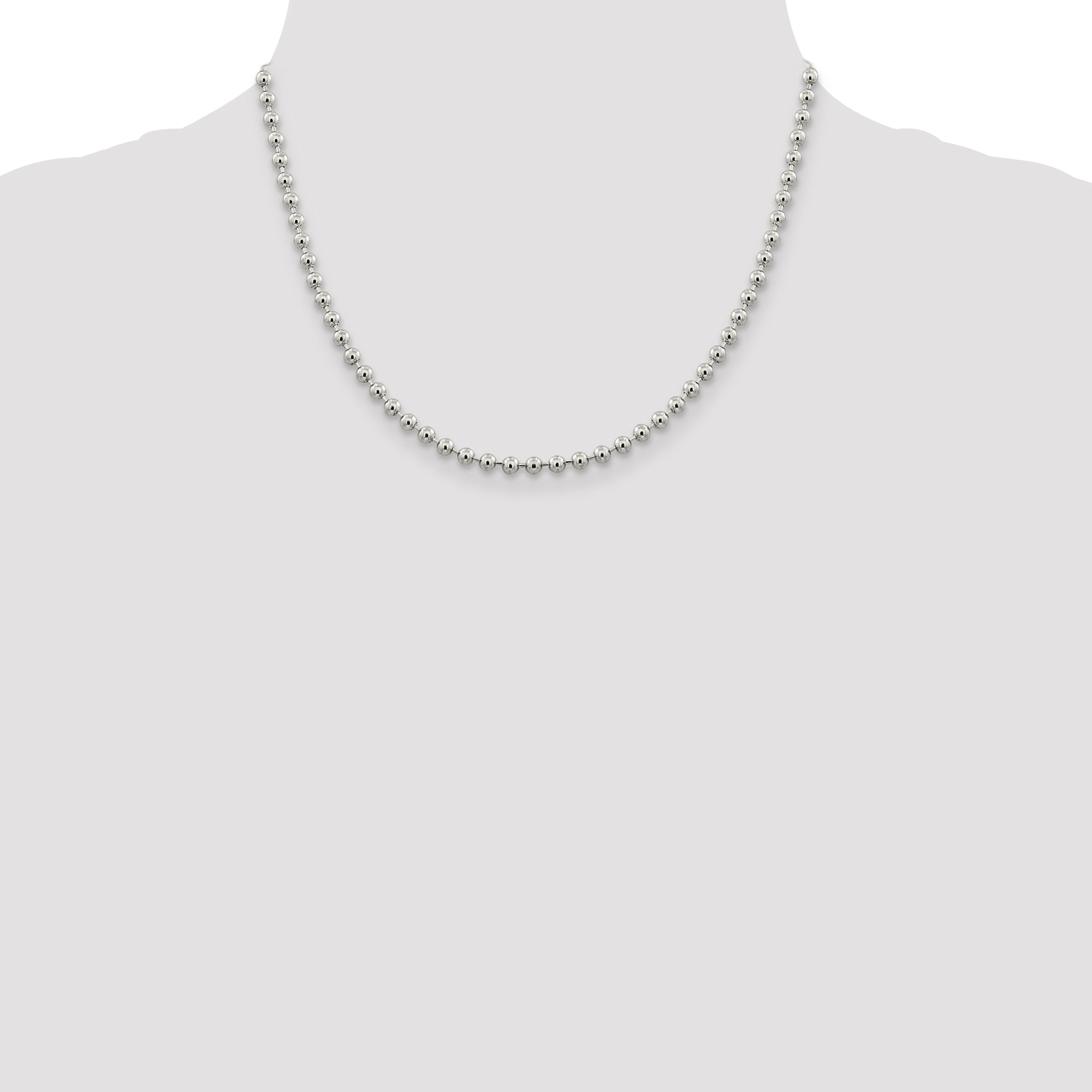 Sterling Silver 4mm Beaded Chain