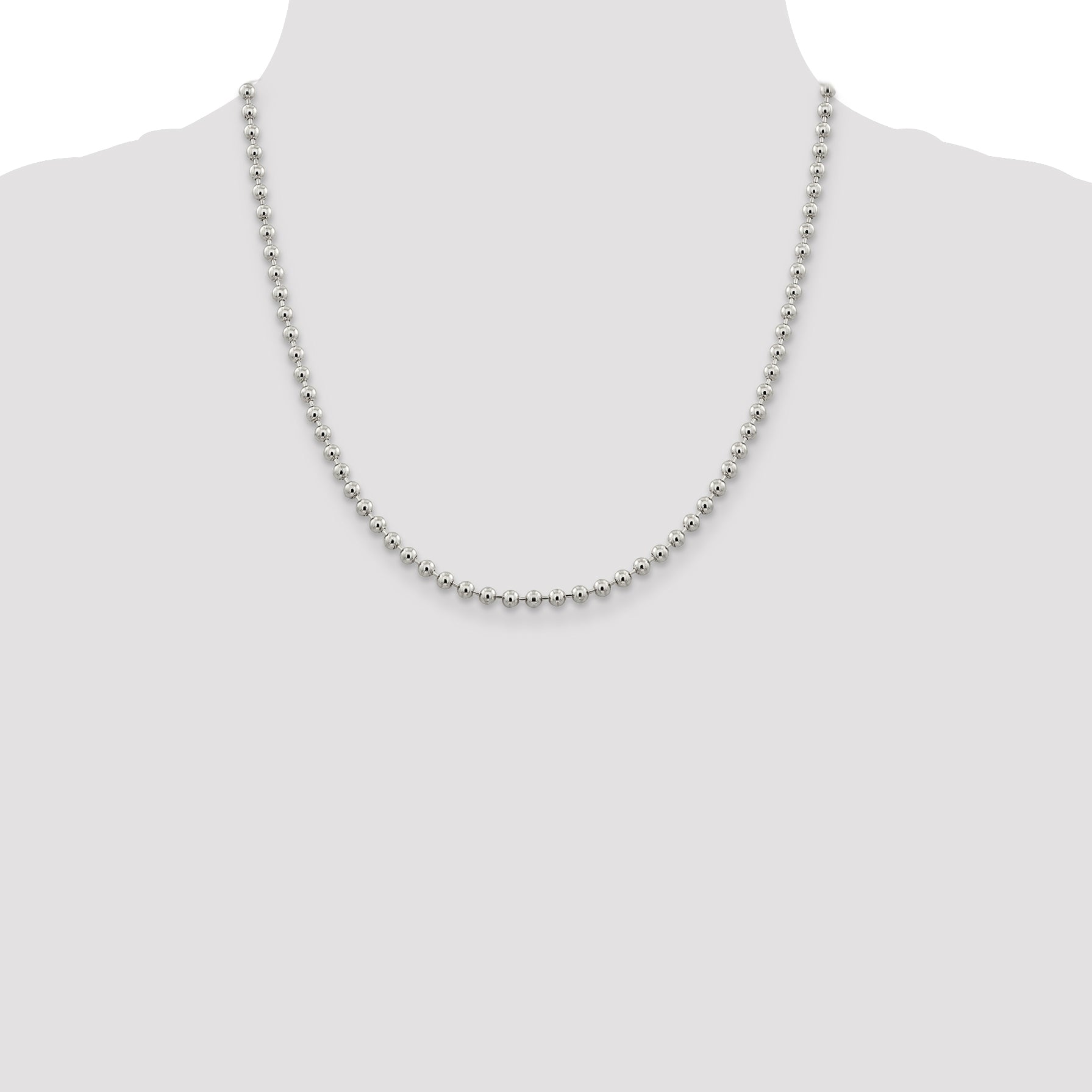 Sterling Silver 4mm Beaded Chain