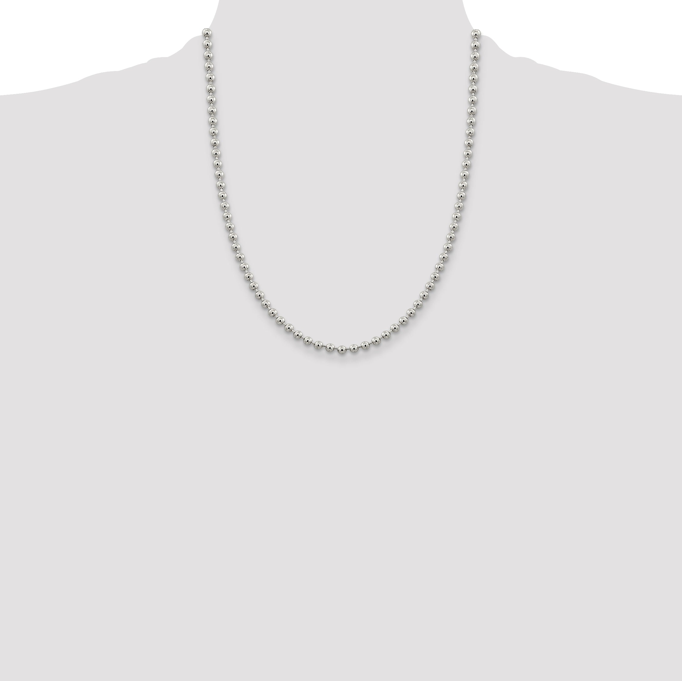 Sterling Silver 4mm Beaded Chain