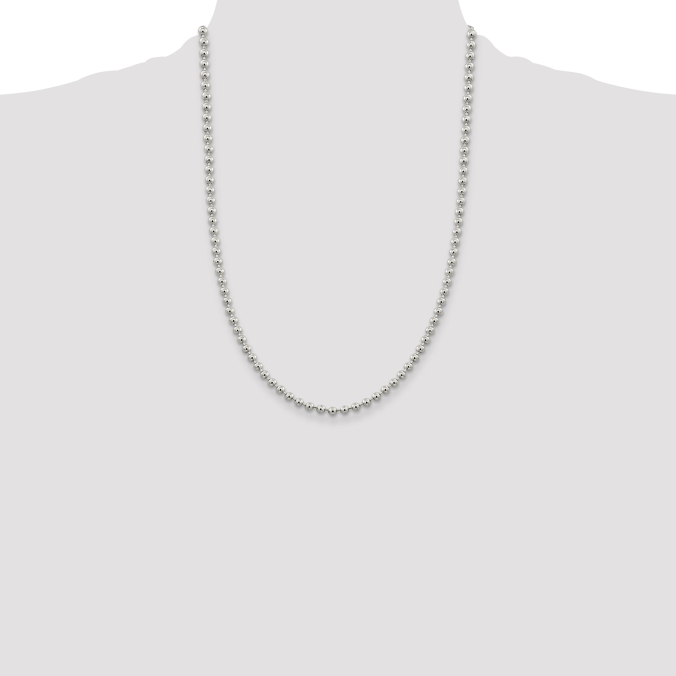 Sterling Silver 4mm Beaded Chain