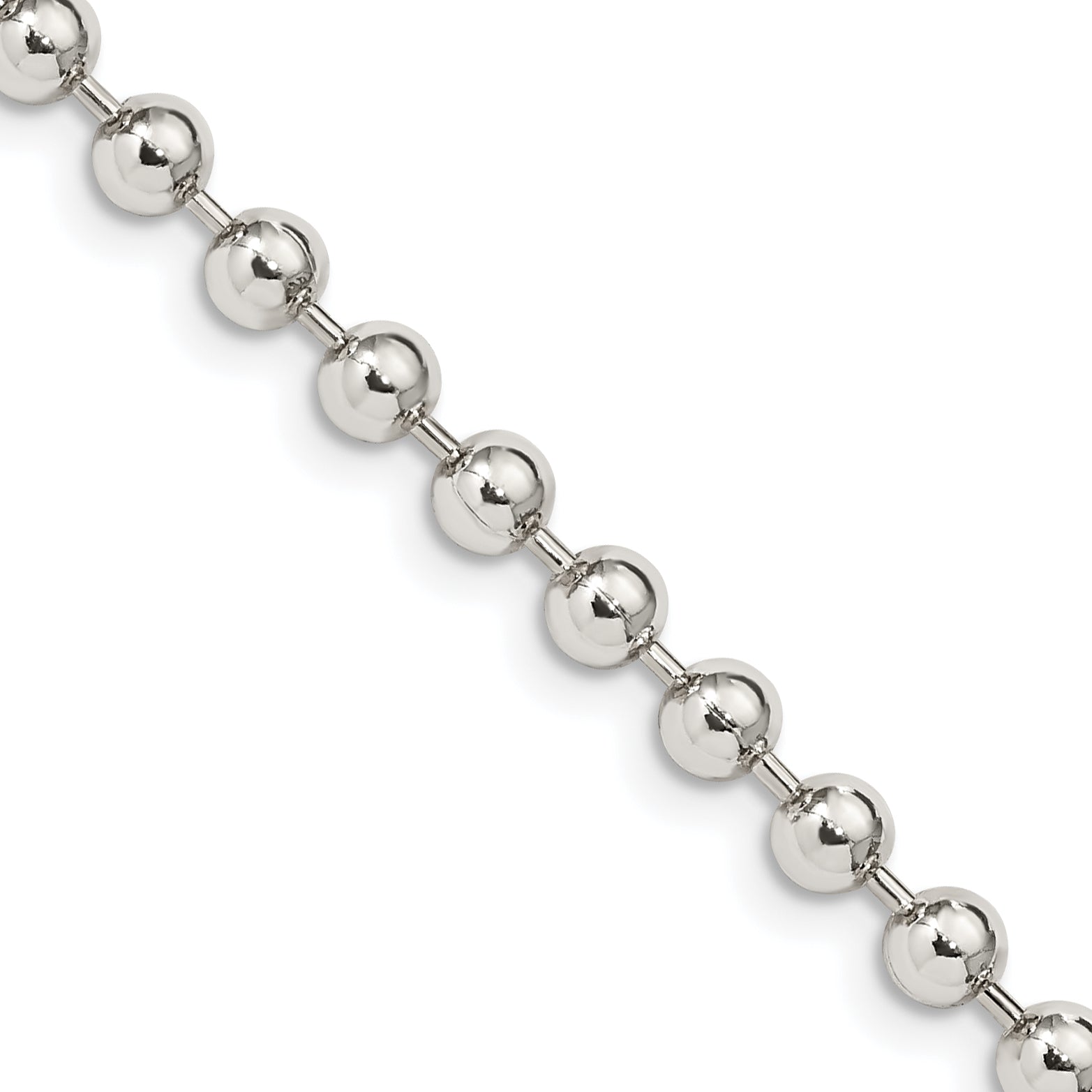 Sterling Silver 4mm Beaded Chain