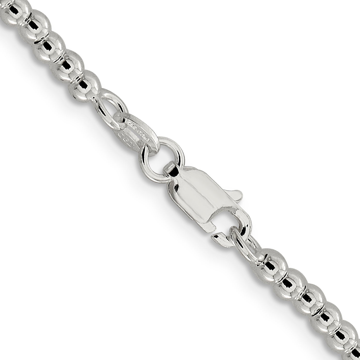 Sterling Silver 3mm Beads on Box Chain