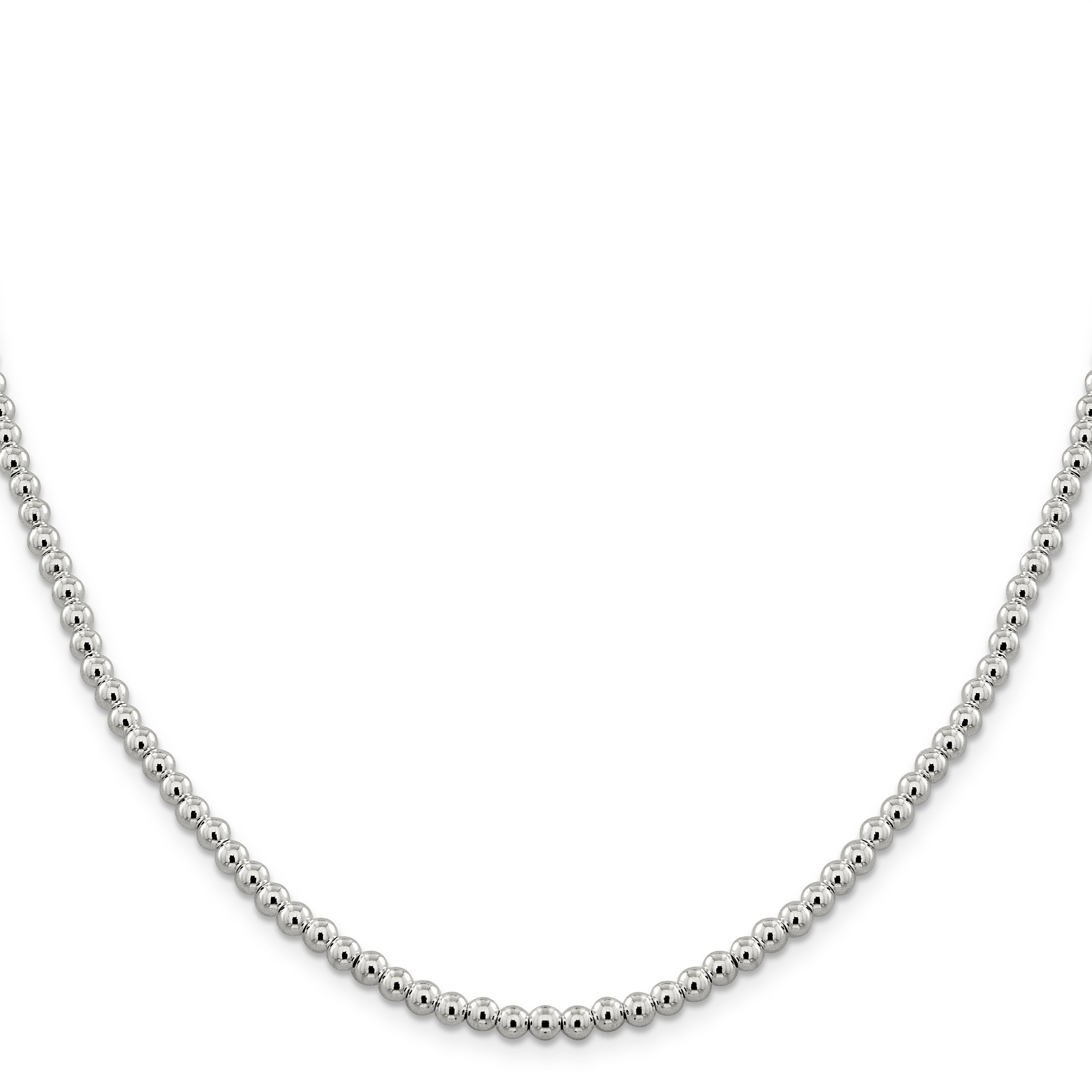 Sterling Silver 4mm Beads on Box Chain