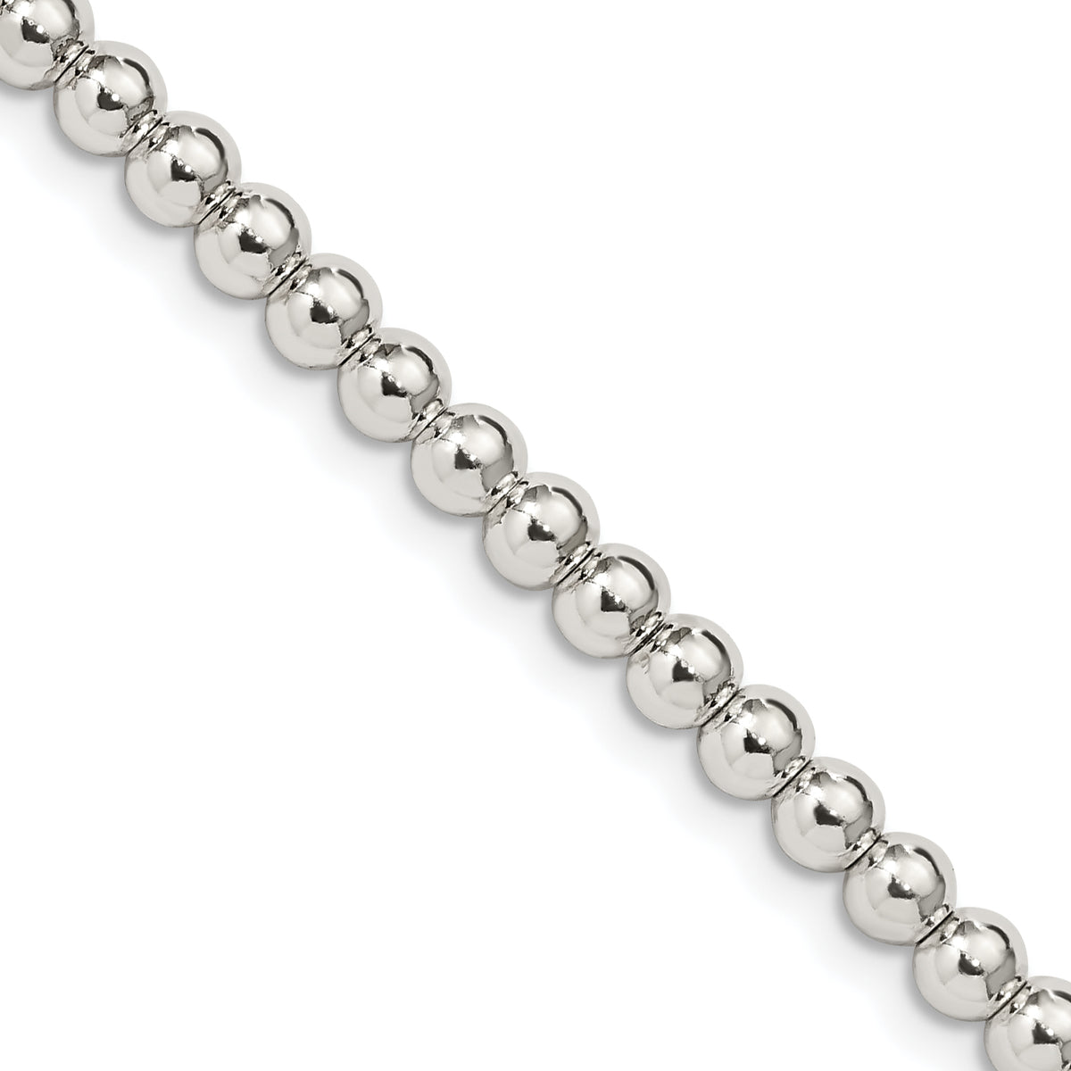 Sterling Silver 4mm Beads on Box Chain