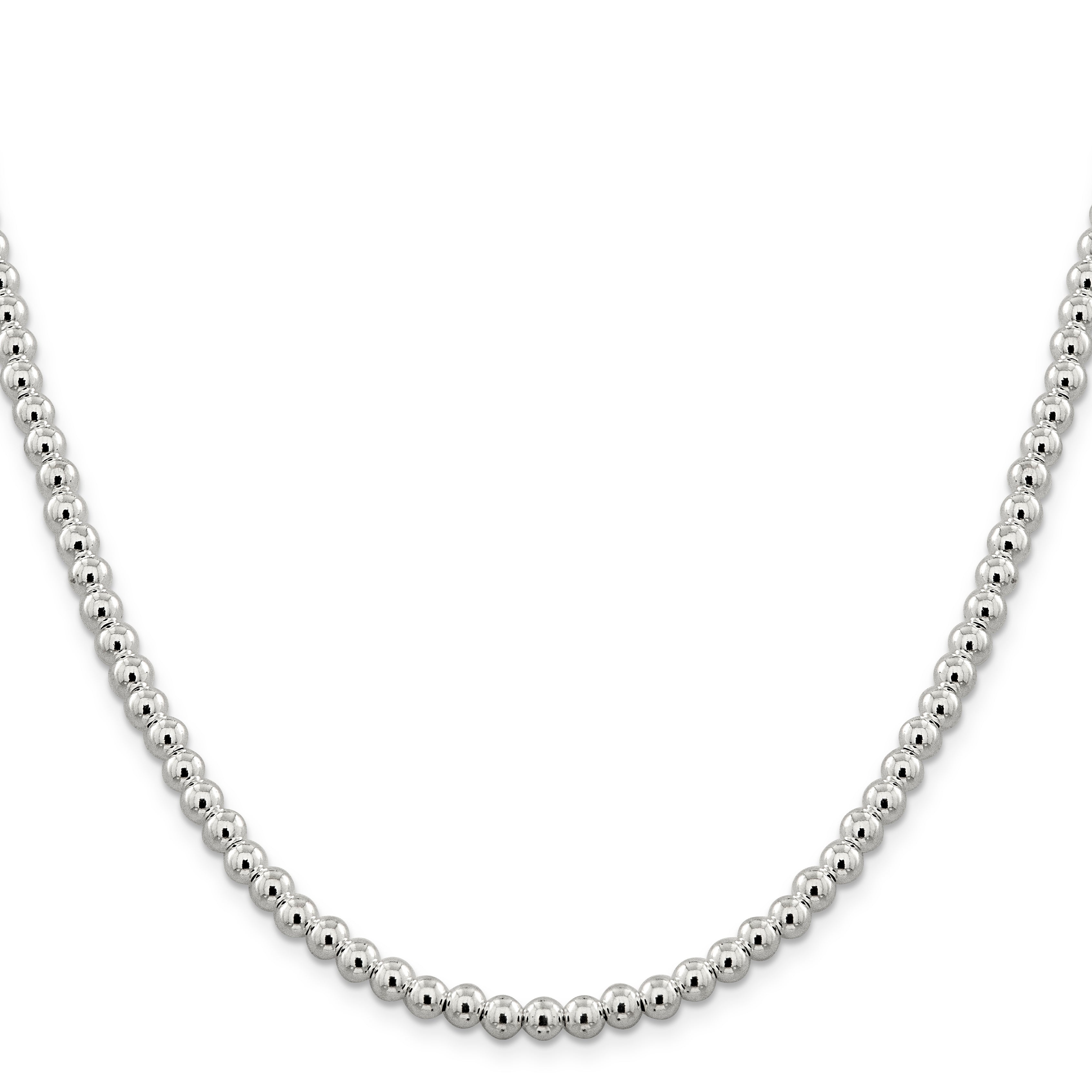 Sterling Silver 5mm Beads on Box Chain