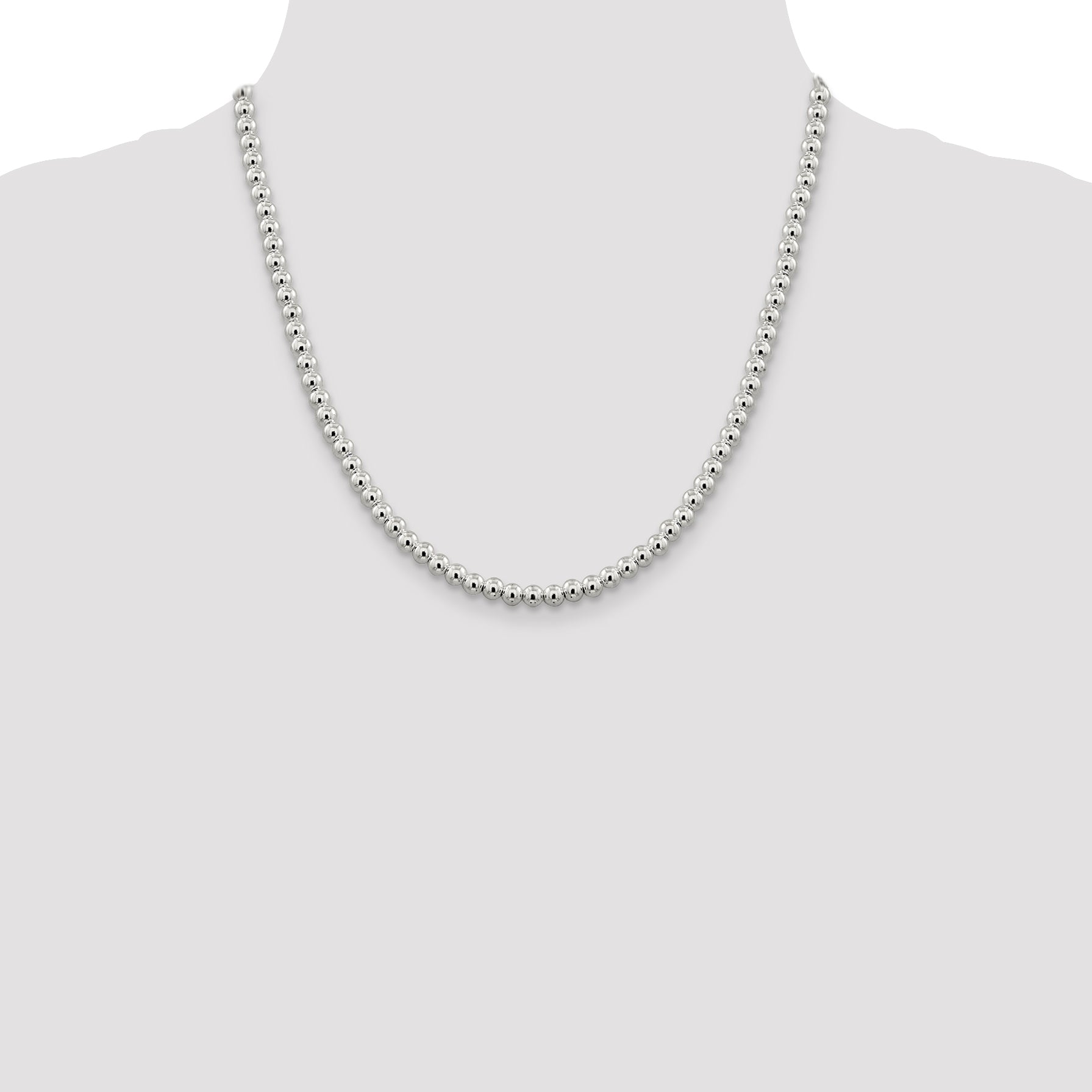 Sterling Silver 5mm Beads on Box Chain