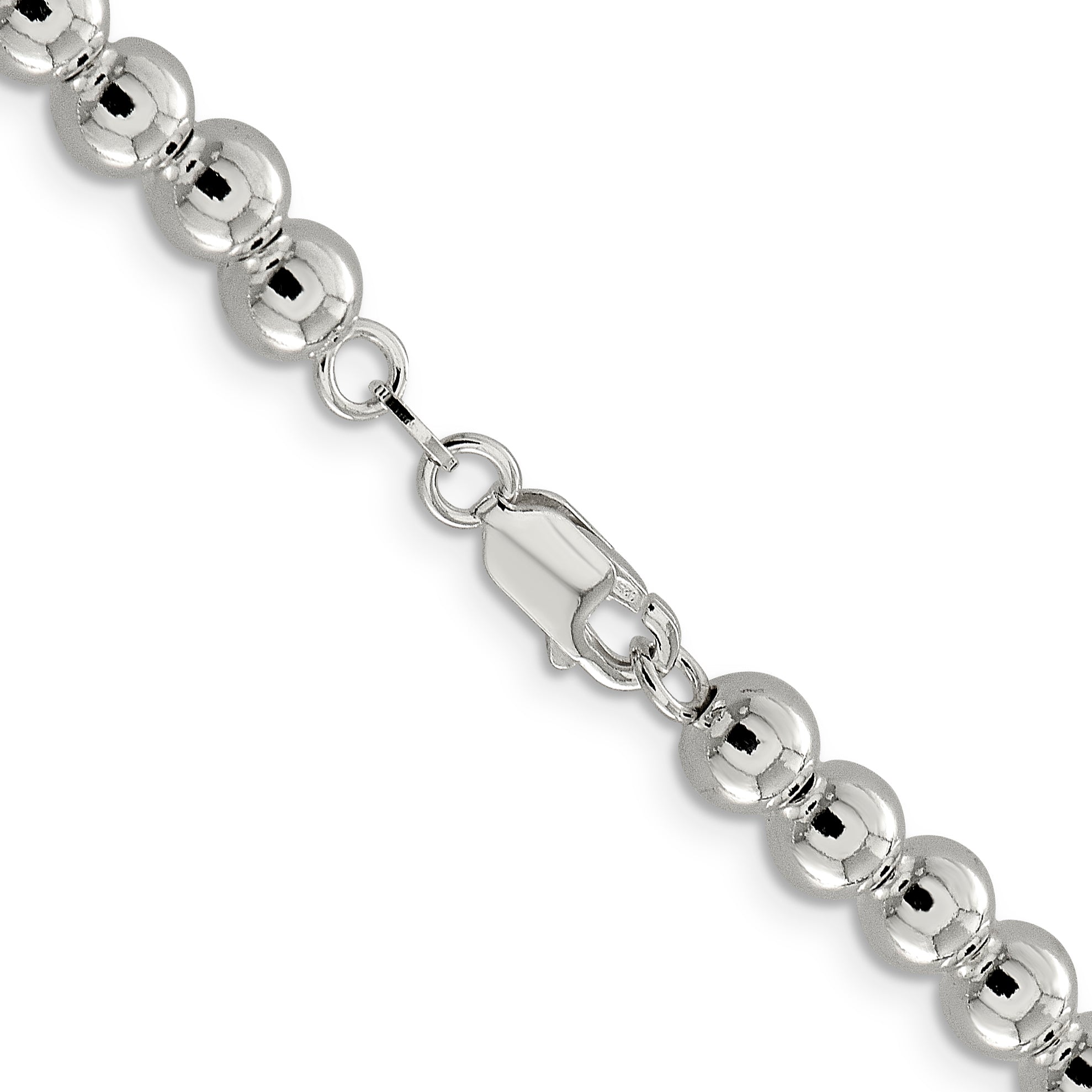 Sterling Silver 6.1mm Beads on Box Chain