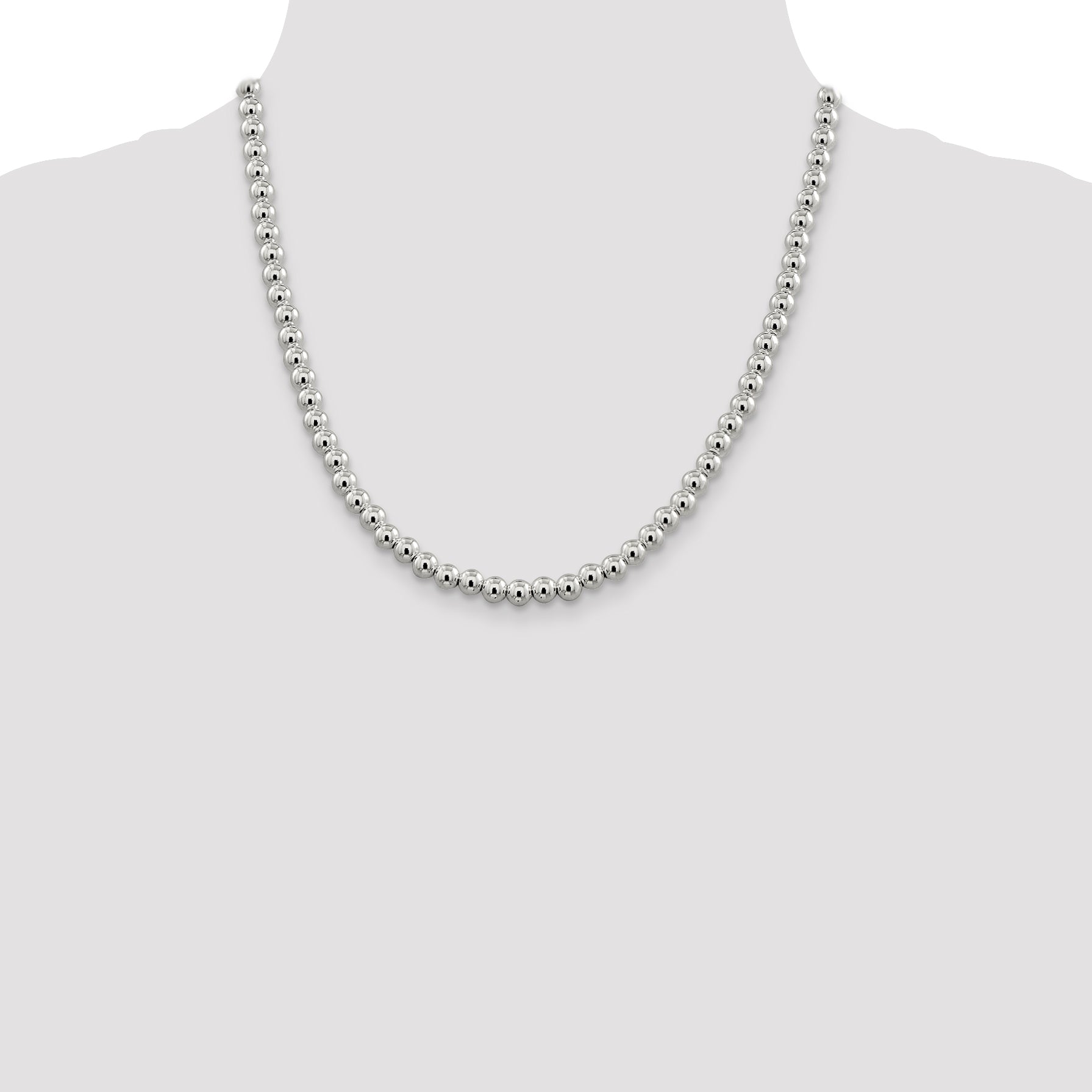 Sterling Silver 6.1mm Beads on Box Chain