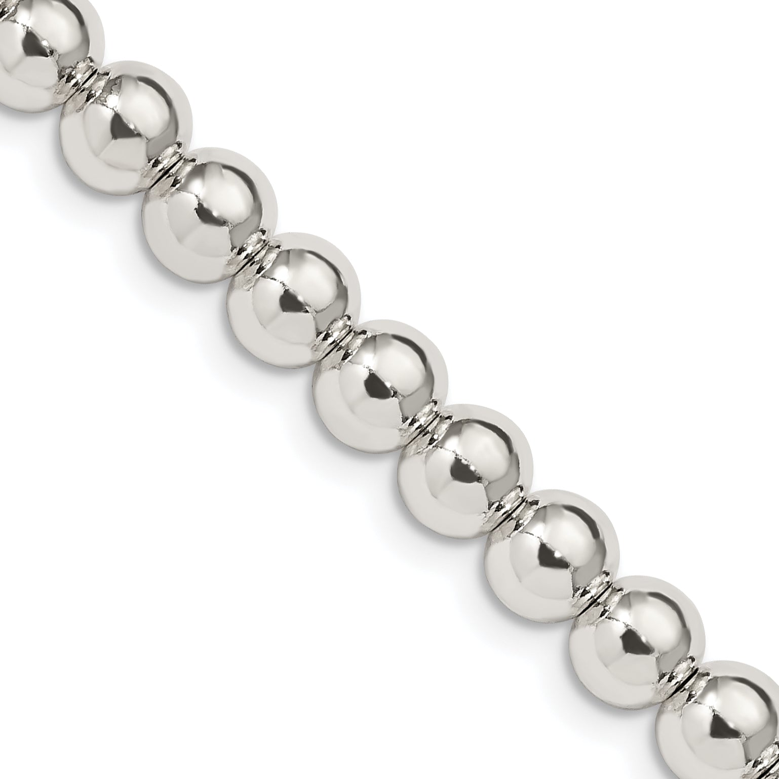 Sterling Silver 6.1mm Beads on Box Chain