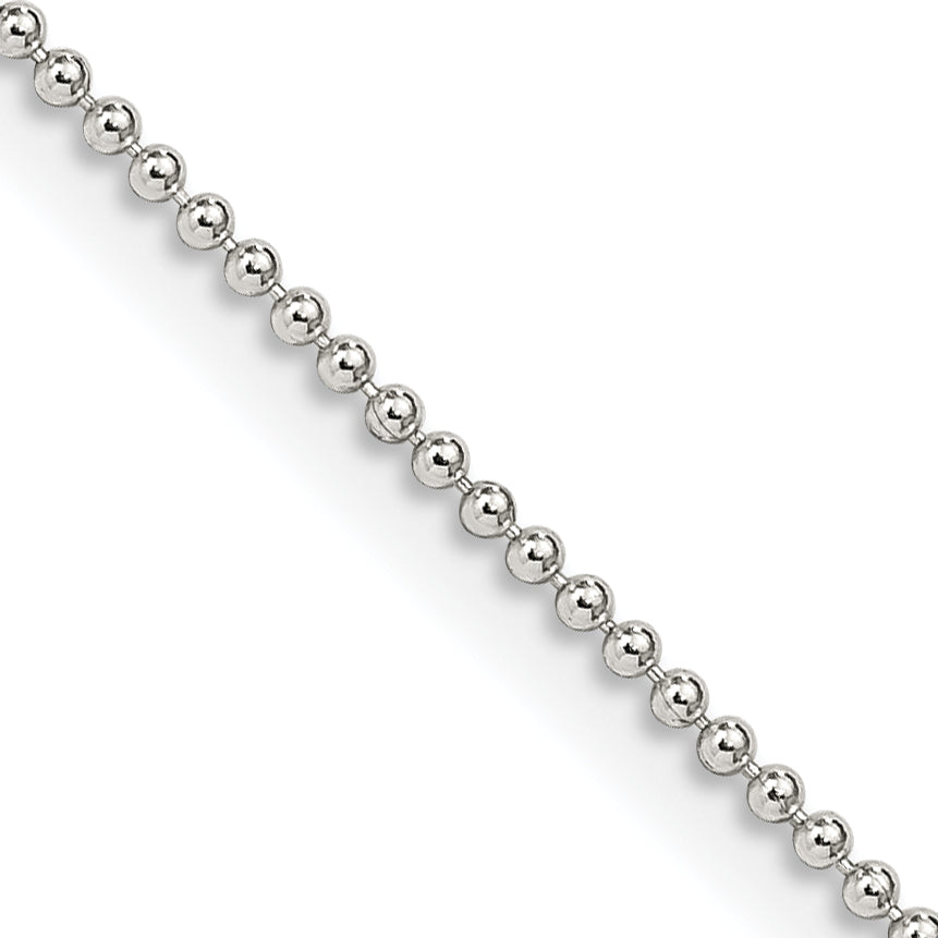 Sterling Silver 1.25mm Beaded Chain