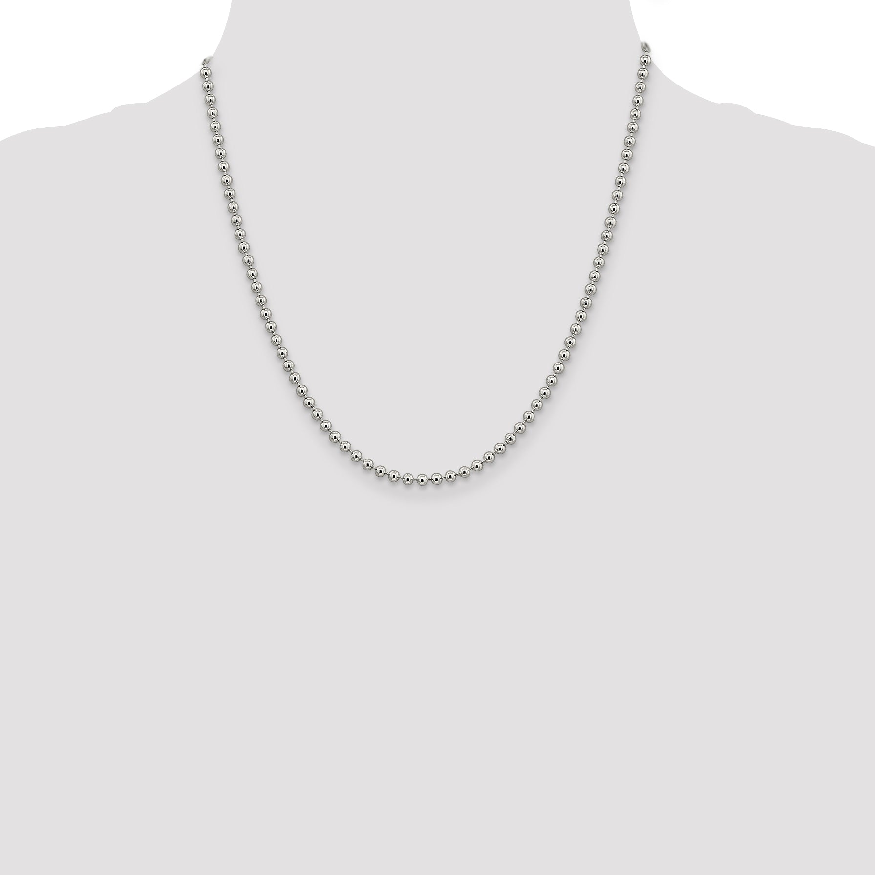 Sterling Silver 3mm Beaded Chain