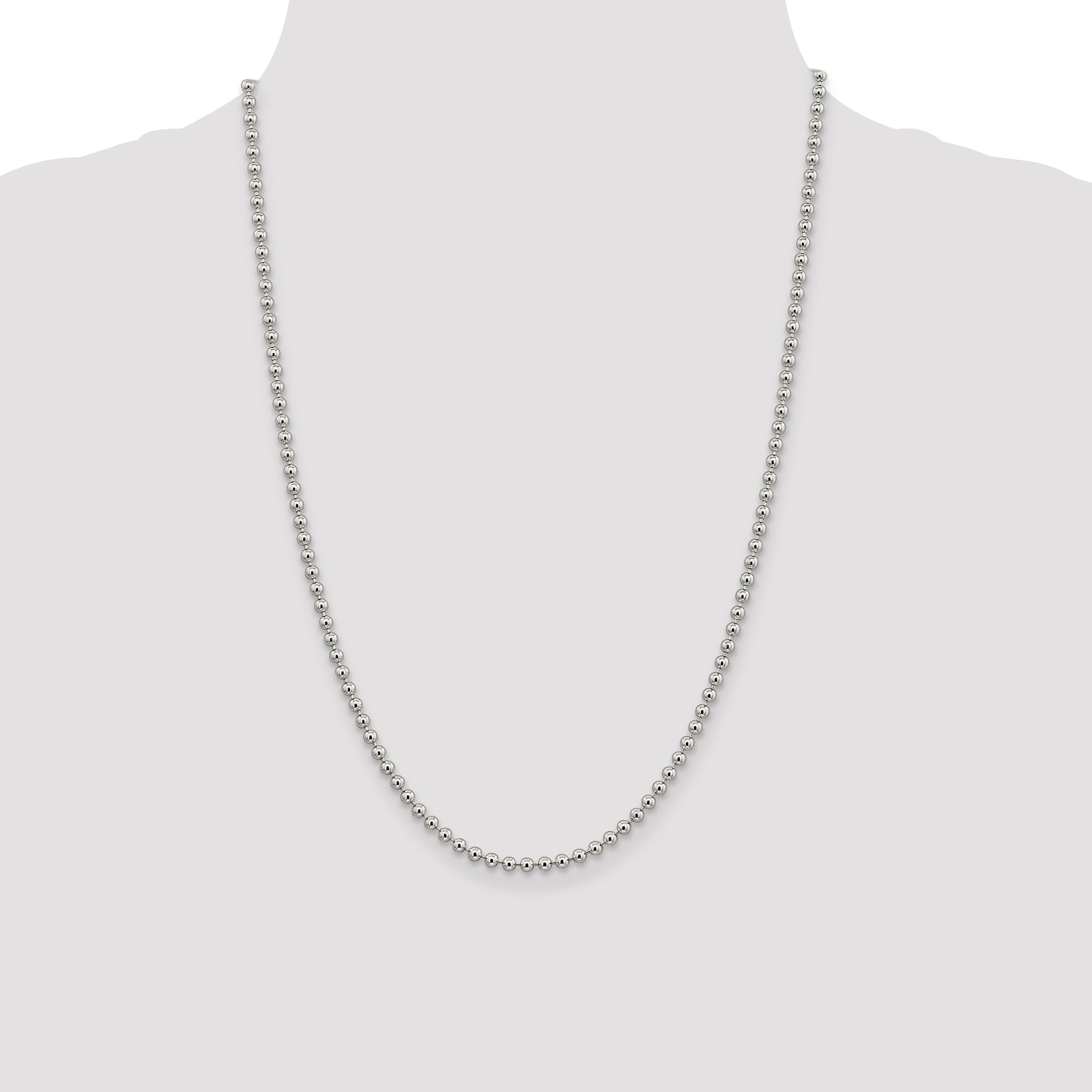 Sterling Silver 3mm Beaded Chain