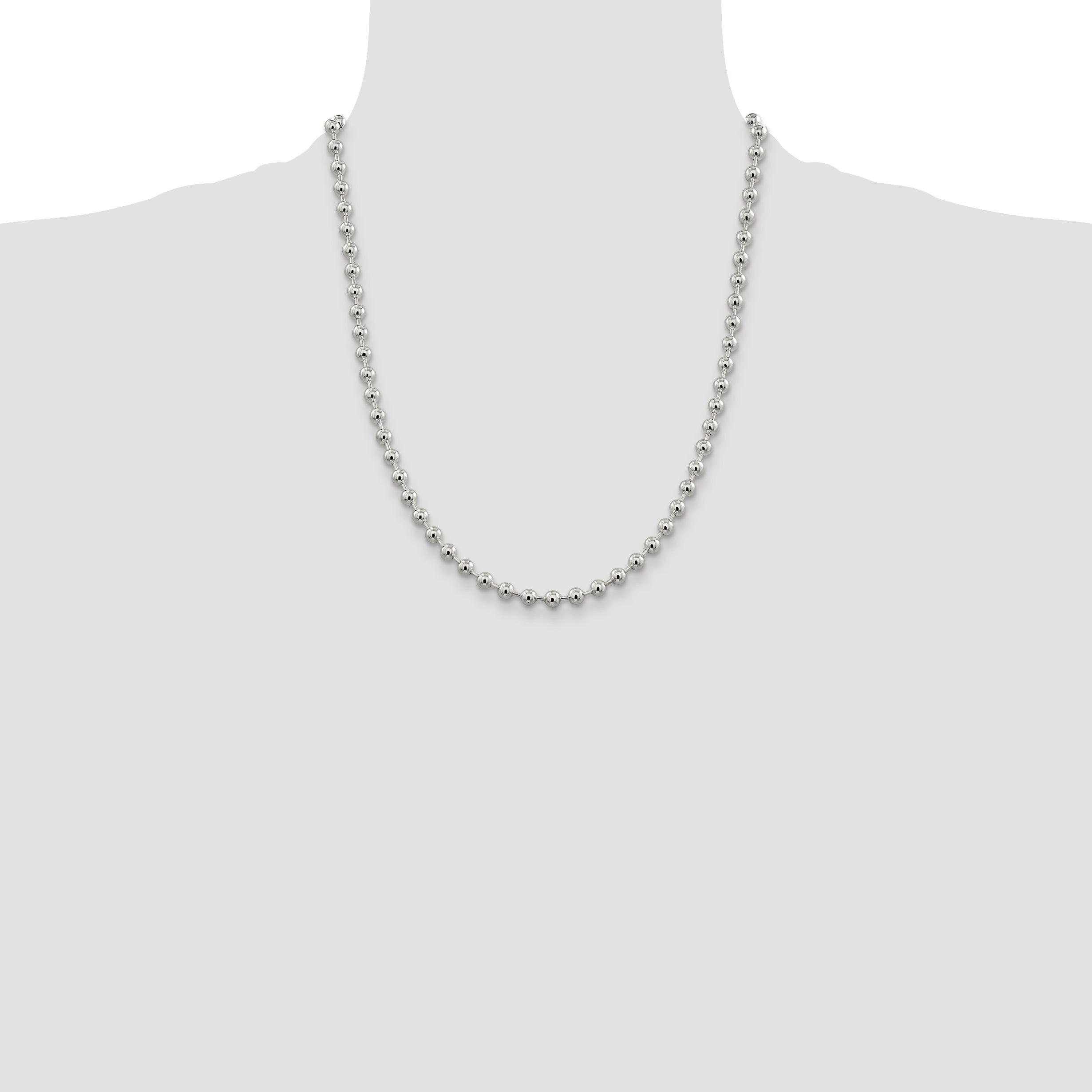 Sterling Silver 5mm Beaded Chain