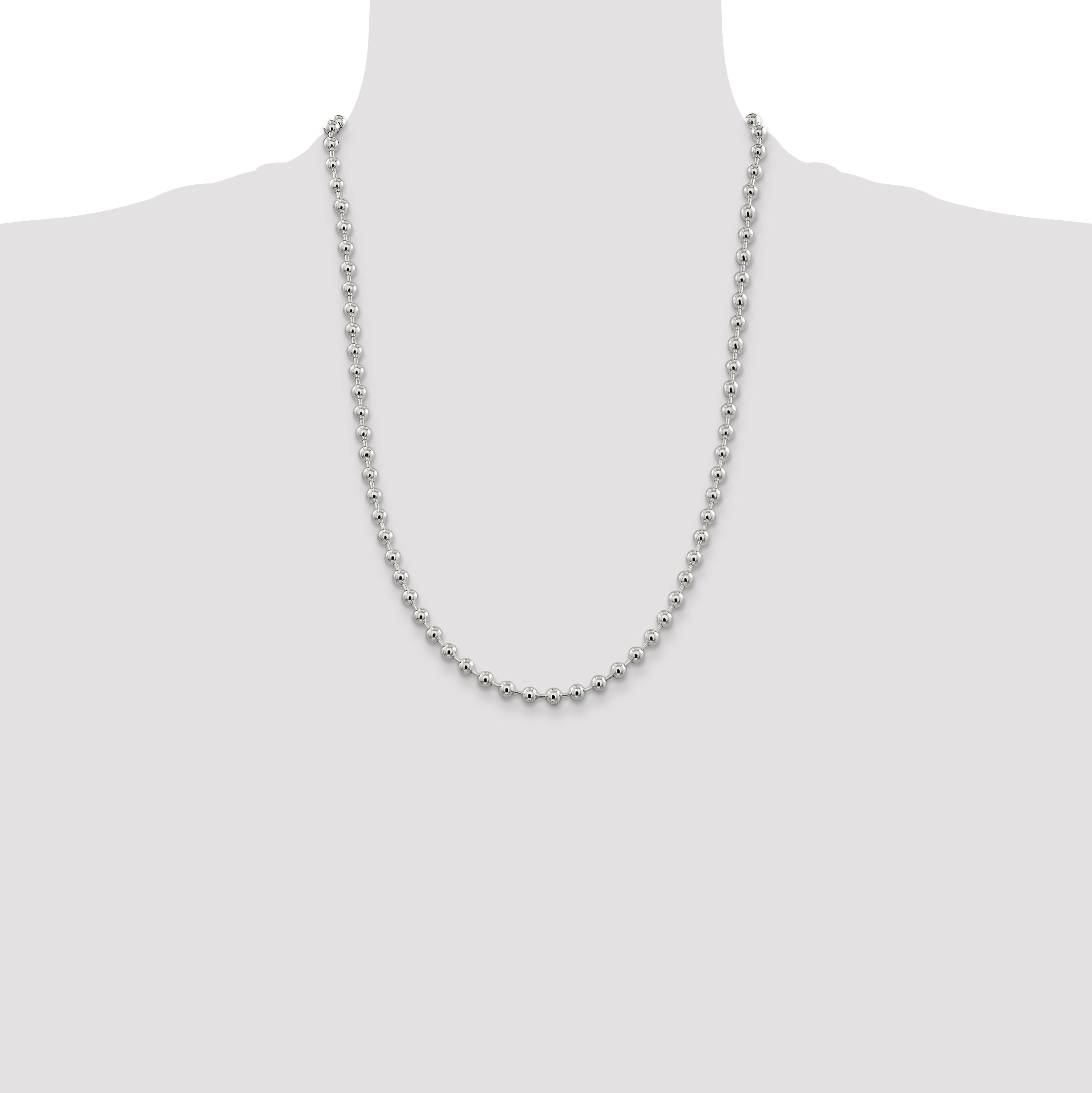 Sterling Silver 5mm Beaded Chain