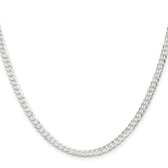 Sterling Silver 3.8mm Flat Curb Chain