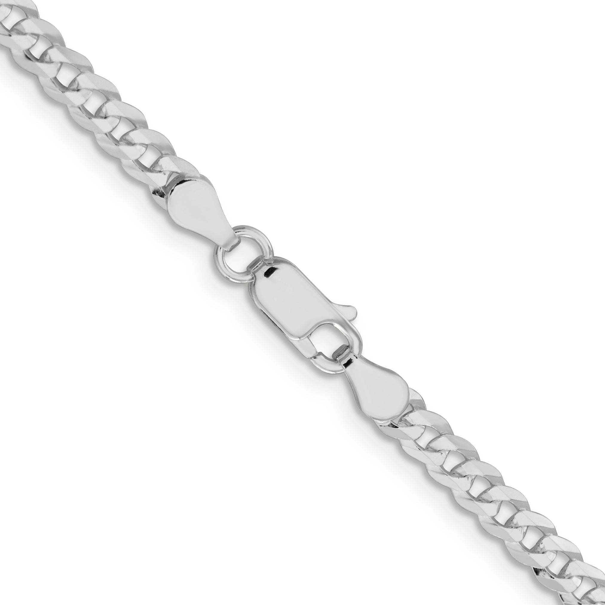 Sterling Silver 3.8mm Flat Curb Chain