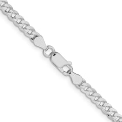 Sterling Silver 3.8mm Flat Curb Chain