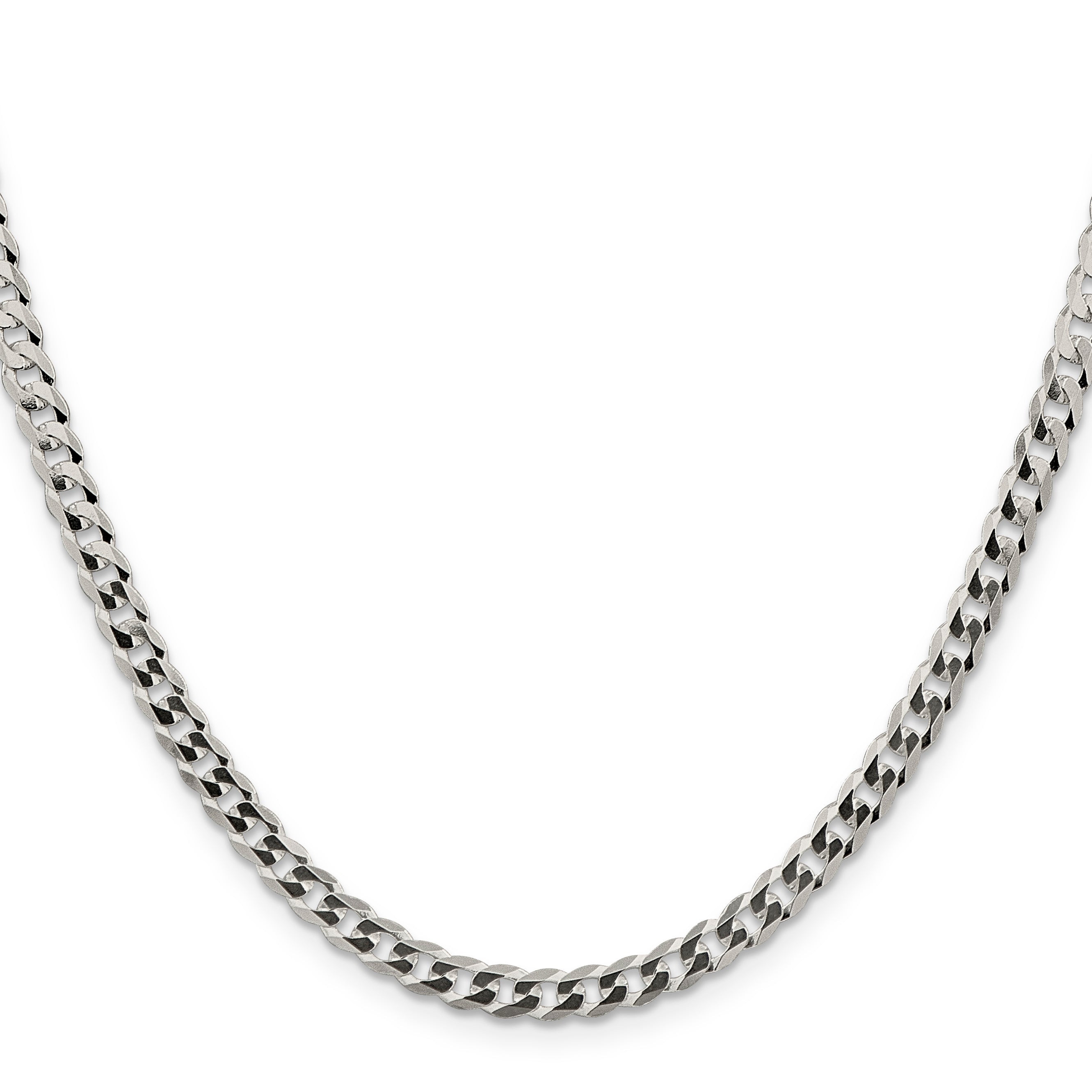 Sterling Silver 4.5mm Flat Curb Chain