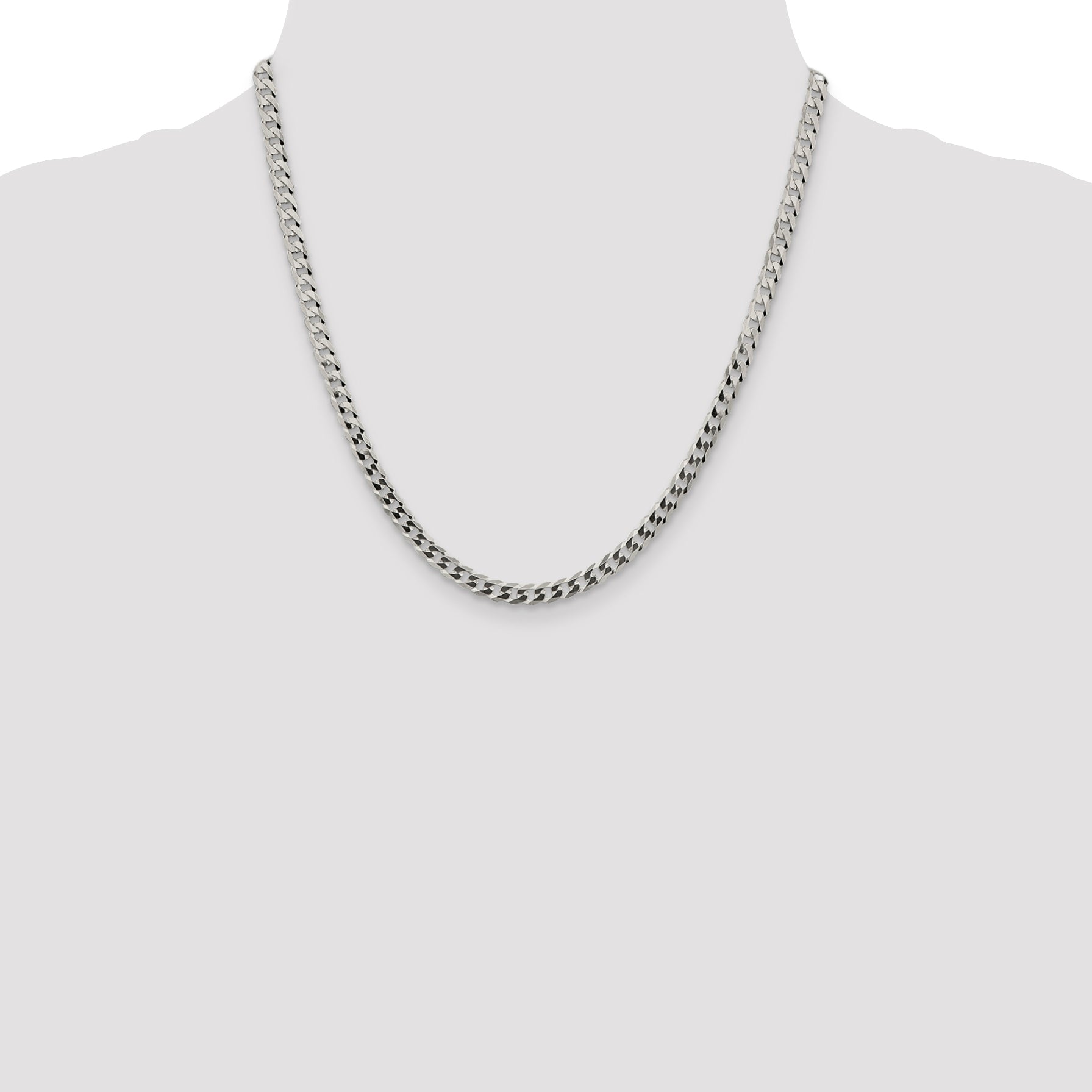 Sterling Silver 4.5mm Flat Curb Chain