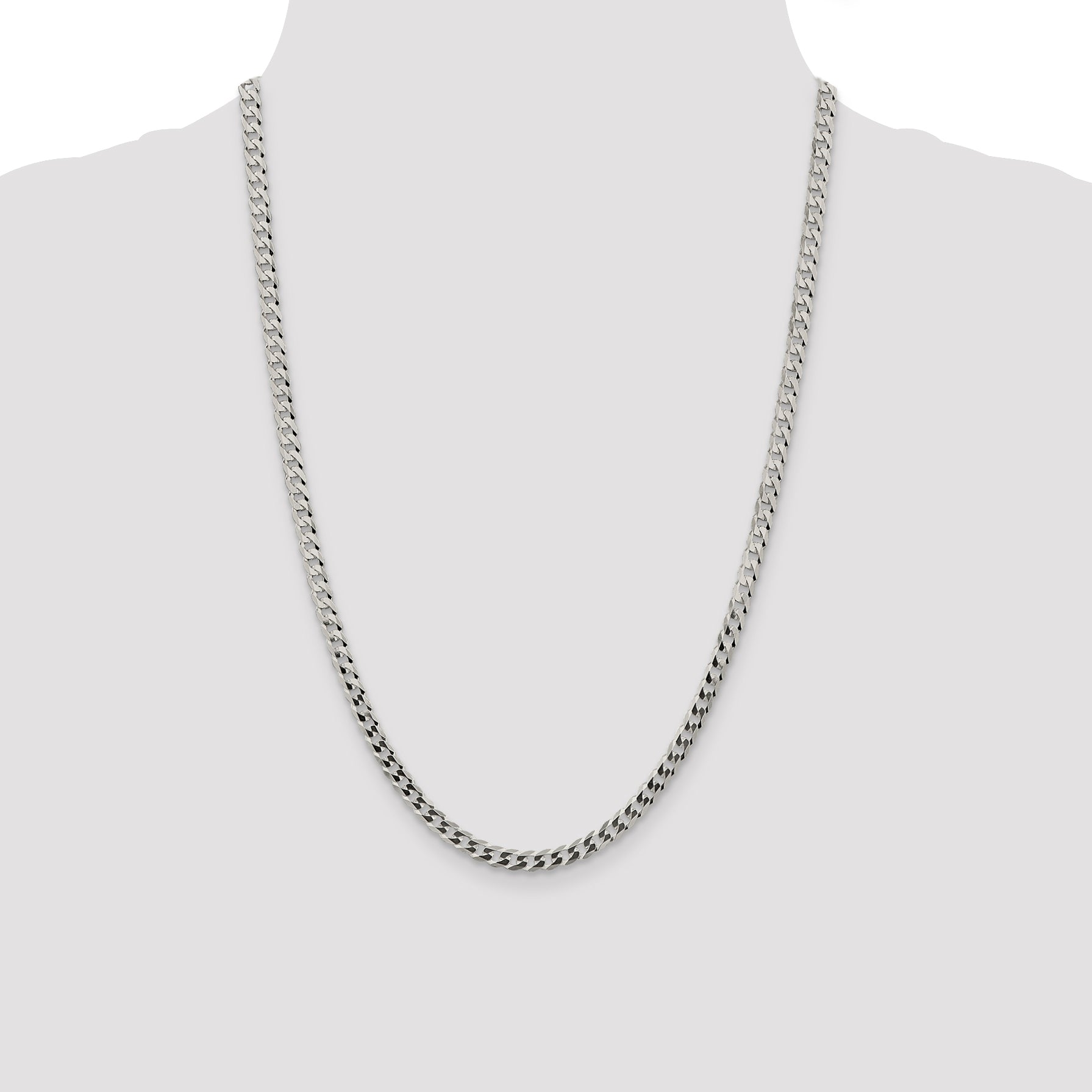 Sterling Silver 4.5mm Flat Curb Chain