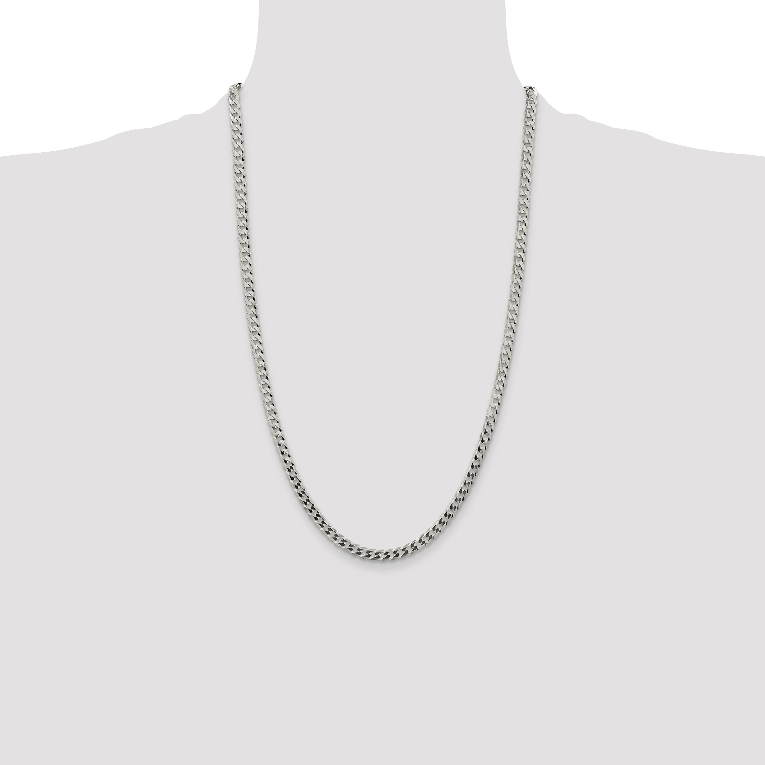 Sterling Silver 4.5mm Flat Curb Chain