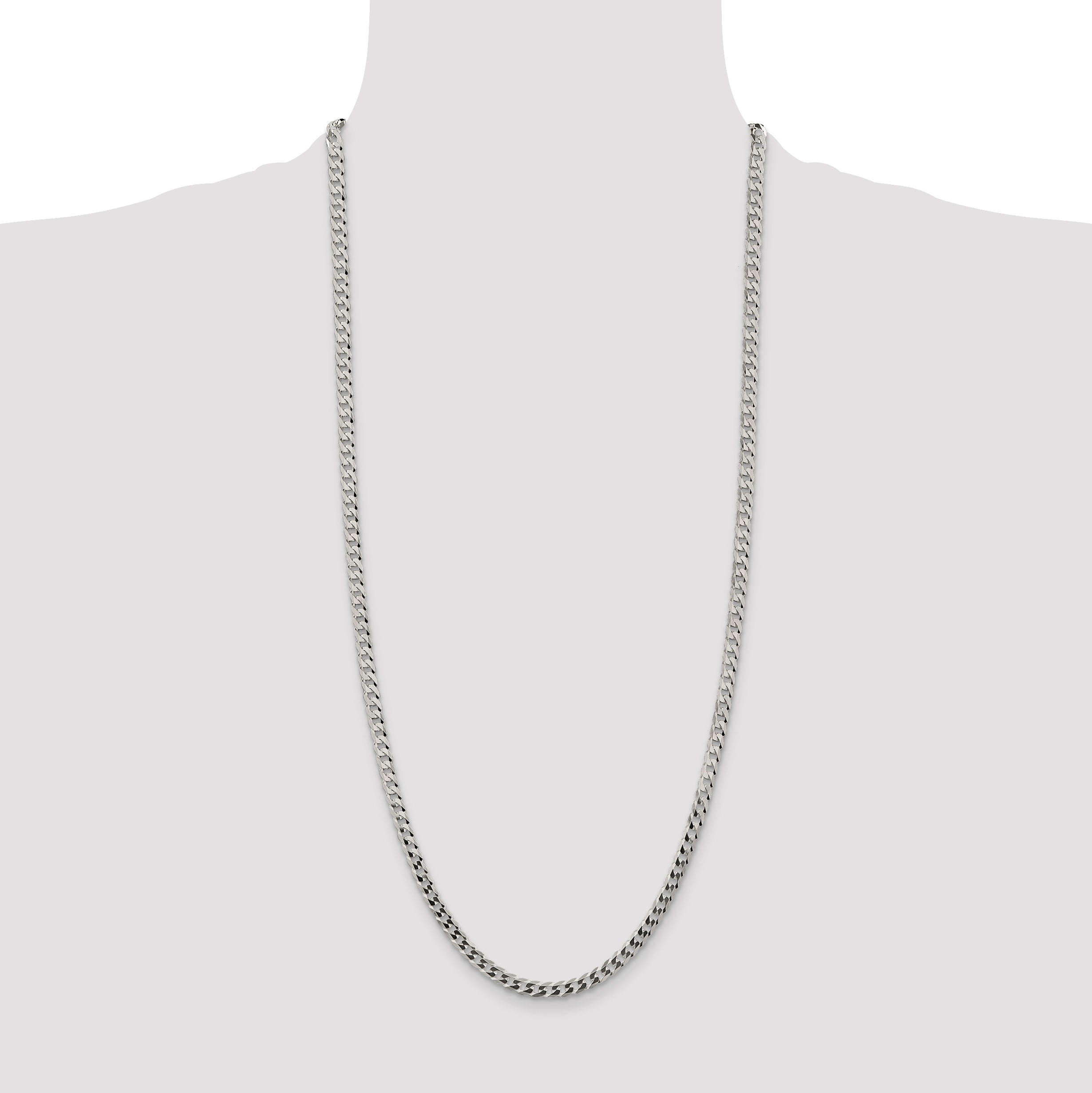 Sterling Silver 4.5mm Flat Curb Chain