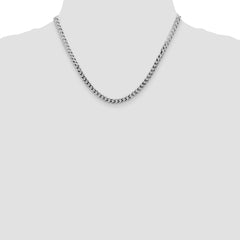 Sterling Silver Rhodium-plated 4.5mm Flat Curb Chain