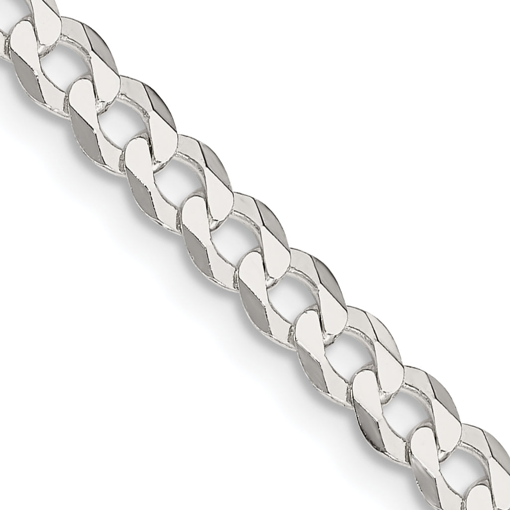 Sterling Silver 4.5mm Flat Curb Chain