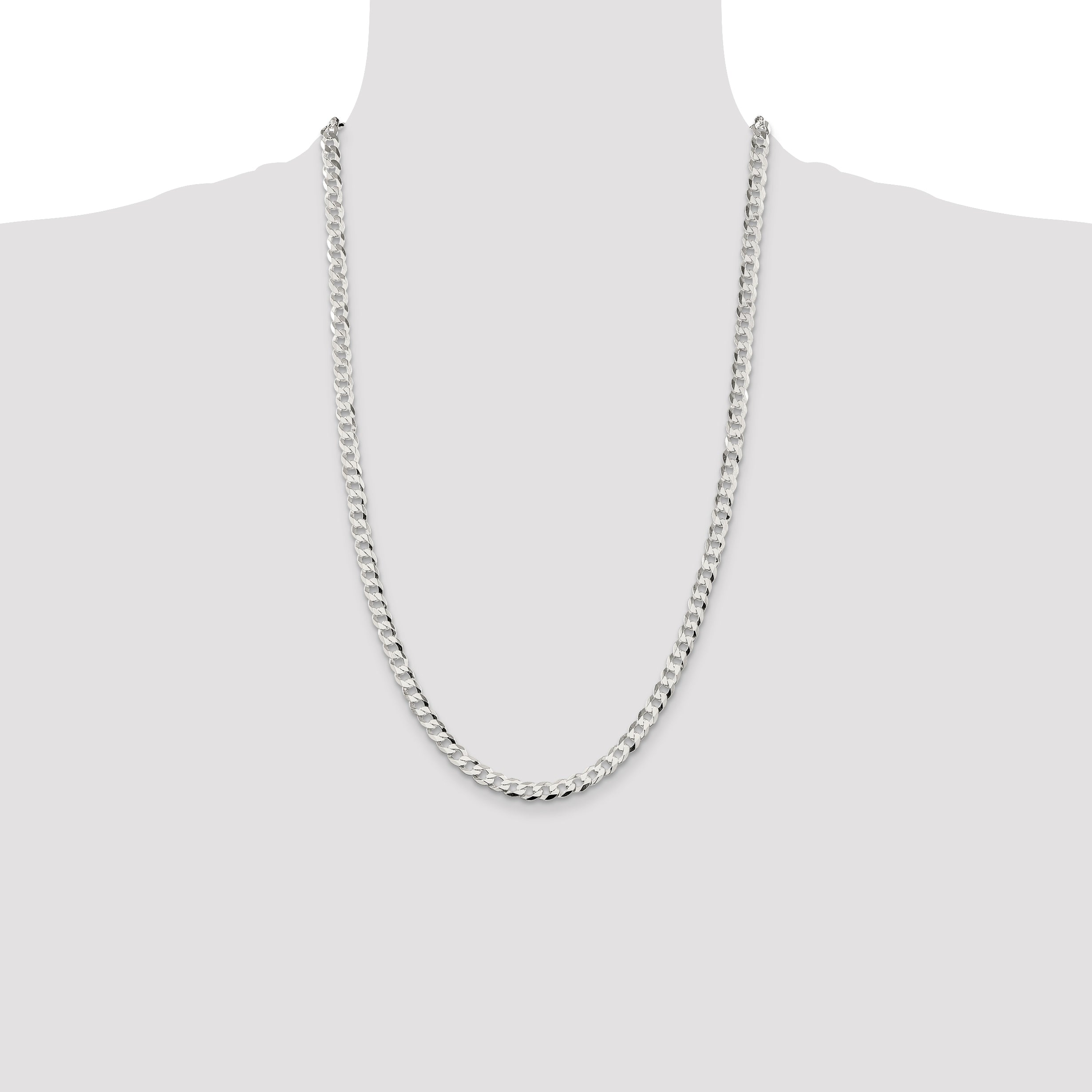 Sterling Silver 5.75mm Flat Curb Chain