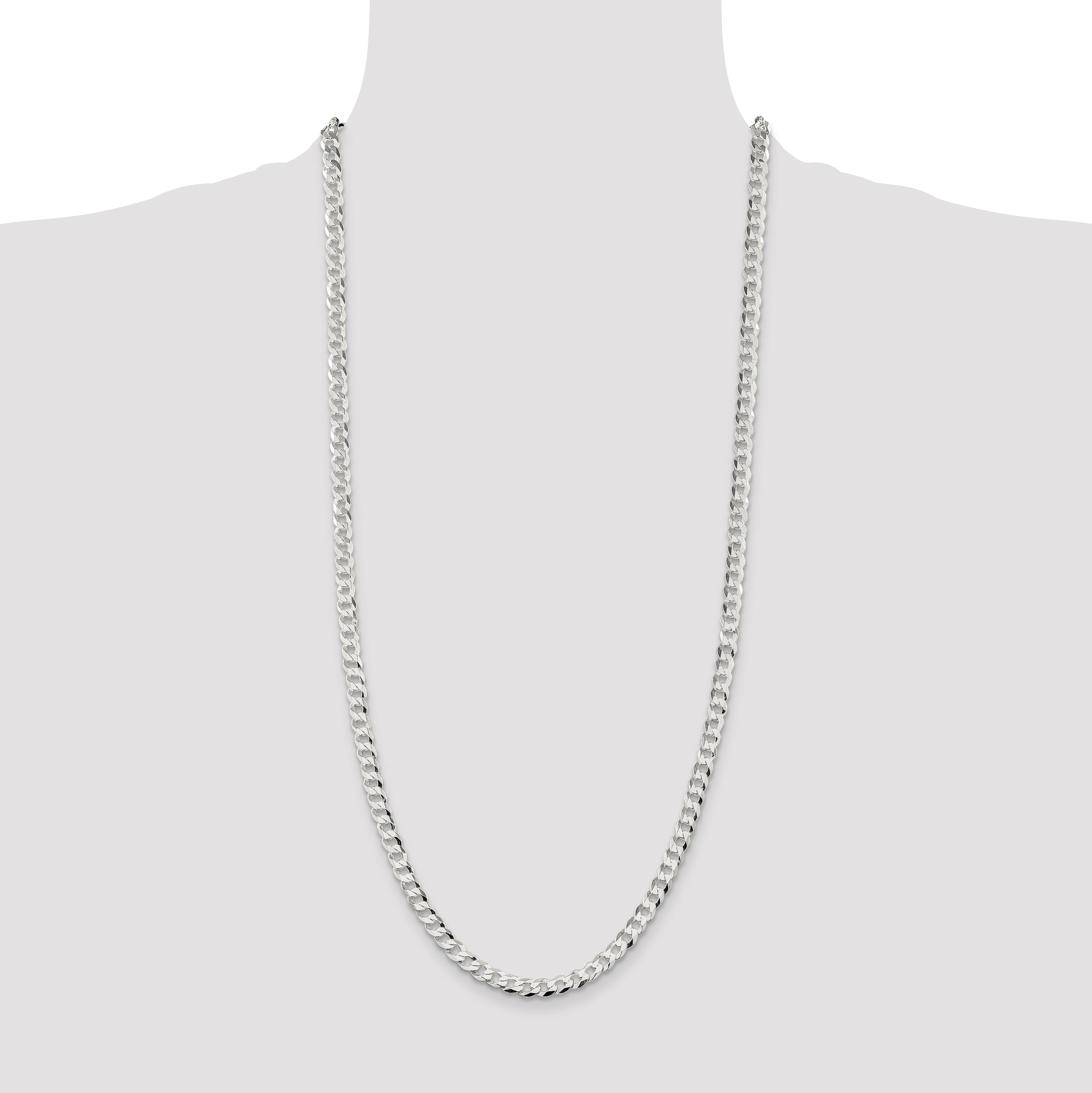 Sterling Silver 5.75mm Flat Curb Chain