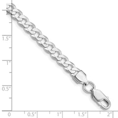 Sterling Silver Rhodium-plated 5.75mm Flat Curb Chain