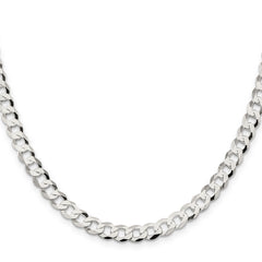 Sterling Silver 6.8mm Flat Curb Chain